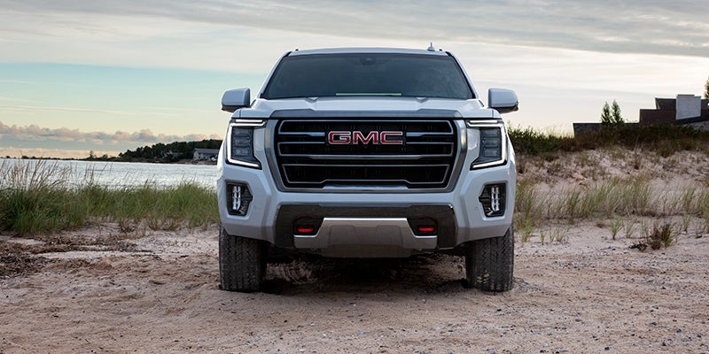 gmc yukon facing front on a beach